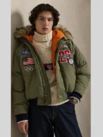 Olympic 2026 Team USA Bomber Green Jacket