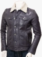 PARRACOMBE Mens Navy Trucker Jacket
