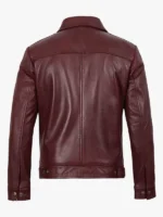 Reeves Mens Harrington Real Burgundy Leather Jacket