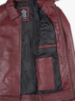 Reeves Mens Harrington Real Burgundy Leather Jacket