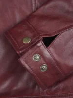 Reeves Mens Harrington Real Burgundy Leather Jacket