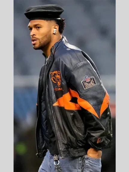 Roschon Johnson Wild Card Playoffs Chicago Bears Black Jacket
