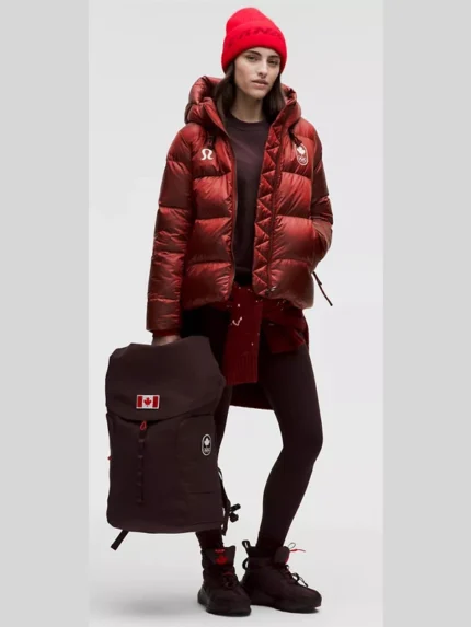 Team Canada Womens Wunder Puff Jacket Large-Hood Shine