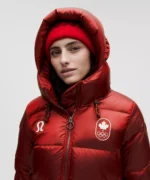 Team Canada Womens Wunder Puff Large-Hood Shine Jacket