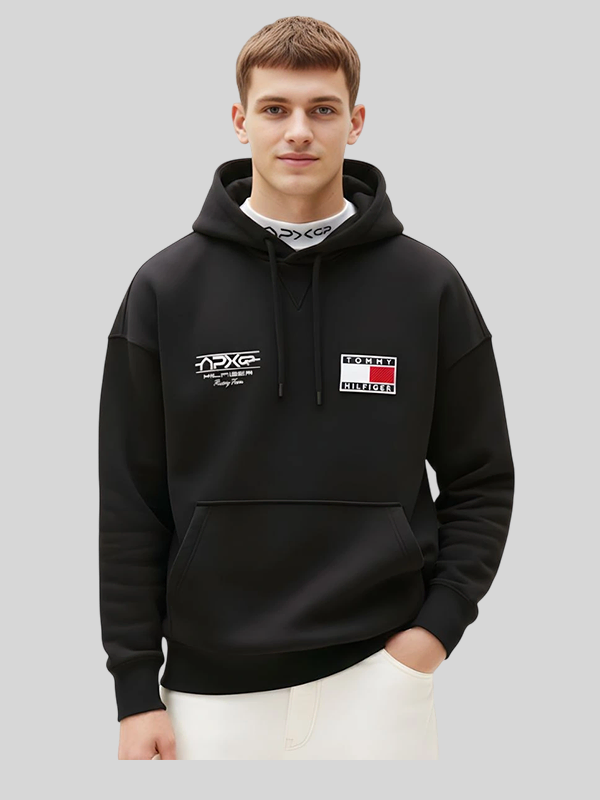 The APXGP Relaxed Graphic Black Pullover Hoodie The APXGP Relaxed Graphic Black Pullover Hoodie