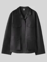 Toteme Army Leather Black Jacket