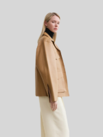 Toteme Army Leather Camel Jacket