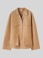 Toteme Army Leather Camel Jacket Women