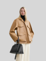Toteme Army Leather Jacket Camel