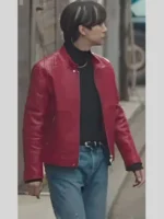 Typhoon Family Kang Tae-Pung Red Leather Jacket