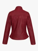 Vance Leathers Ladies Premium Soft Lightweight Burgundy Fitted Leather Jacket