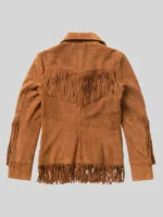 Women Suede Fringed Jacket Brown
