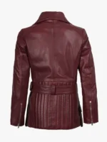 Womens Asymmetrical Real Leather Biker Jacket