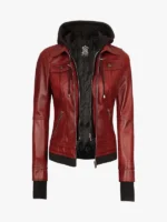 Womens Burgundy Leather Jacket