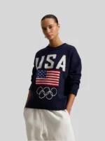 Womens Polo Ralph Lauren Team USA Wool-Blend Rollneck Sweater