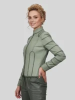 2026 Festival Honours Sophie Turner Green Leather Jacket