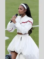 2026 Super Bowl LX Coco Jones White Jacket