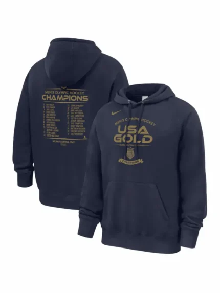 2026 Winter Olympics Gold Medal Roster Nike USA Hockey Hoodie