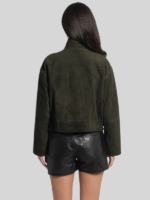 Bod And Christensen Green Suede Leather Jacket