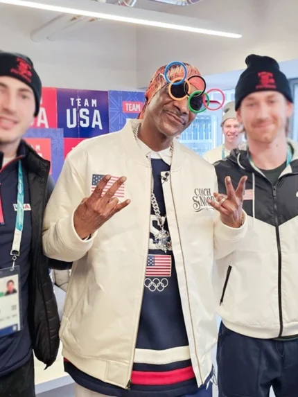 Coach Snoop Dogg Team USA White Bomber Jacket