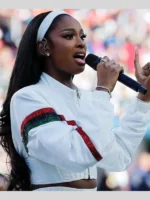 Coco Jones Super Bowl White Jacket