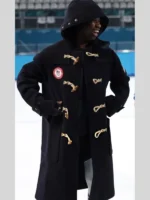 Erin Jackson Team USA Flagbearer Toggle Black Long Coat