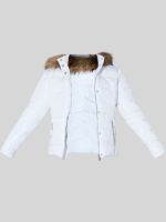 Faux Fur Hooded White Jacket
