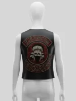 Jason Momoa Black Leather Biker Vest