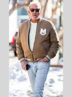 Kevin Costner Bomber Brown Jacket