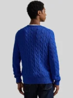 Men's Polo Ralph Lauren Cable Knit Flag Blue Sweater