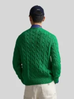 Men's Polo Ralph Lauren Cable Knit Flag Sweater Green