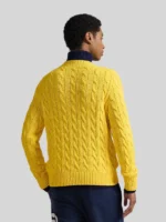 Men's Polo Ralph Lauren Cable Knit Flag Sweater Yellow