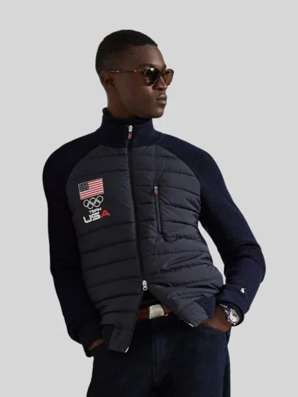 Men's Polo Ralph Lauren Team USA Hybrid Full-Zip Sweater