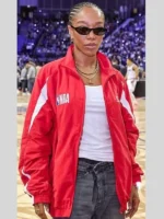 NBA All Star London Game 2026 Naomi Ackie Red Track Jacket