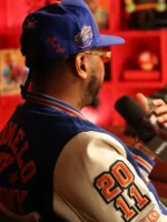 NYC 2026 Carmelo Blue White Varsity Jacket