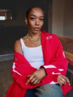 Naomi Ackie Red Track Jacket