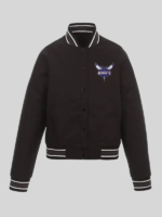 Order Charlotte Hornets Black Poly Twill Jacket Sale
