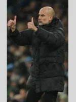 Pep Guardiola Manchester City Vs Fulham Puffer Black Jacket