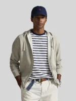 Polo Ralph Lauren Classic Full Front Zip Fleece Hoodie Off White