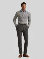 Polo Ralph Lauren Iconic Cable-Knit Cashmere Men Grey Sweater