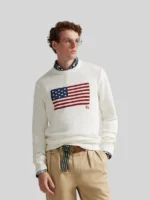 Polo Ralph Lauren Men The Iconic Flag Sweater White