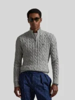 Polo Ralph Lauren Men's Cable-Knit Cotton Quarter-Zip Sweater