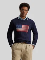 Polo Ralph Lauren Men's The Iconic Flag Sweater Black