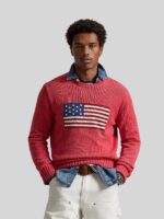 Polo Ralph Lauren Men's The Iconic Flag Sweater Red