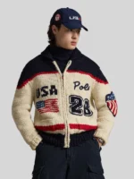 Polo-Ralph-Lauren Team-USA Unisex Wool Shawl-Cardigan
