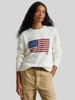 Polo Ralph Lauren Women The Iconic Flag Sweater White