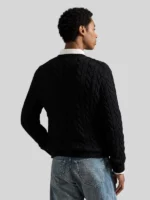 Ralph Lauren Men's Cable-Knit Cotton Sweater Black