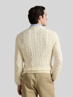 Ralph Lauren Men's Cable-Knit Cotton Sweater Cream