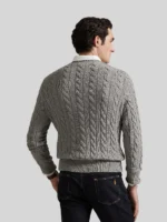 Ralph Lauren Men's Cable-Knit Cotton Sweater Grey