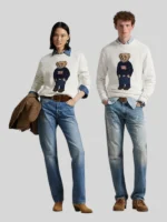 Ralph Lauren Polo Bear Cotton-Linen Sweater Unisex White